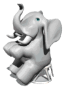 cartoon elephant sitting on stool md wht