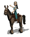 girl on horseback waving md wht