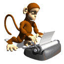 monkey using typewriter md wht