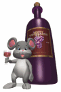 mouse drinking wine bottle md wht