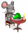 mouse eating broccoli table md wht