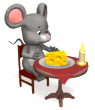 mouse eating cheese table md wht
