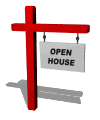open house real estate sign swing md wht