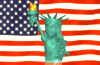 statue of liberty close flag waving md wht