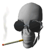 skull smoking cigarette md wht