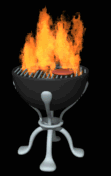 flaming grill lg blk  st