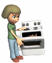 lady checking on food in oven md wht
