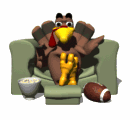 turkey watching football in chair md wht