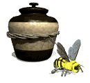 bee carrying honey jar md wht