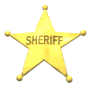 sheriff badge shiny md wht
