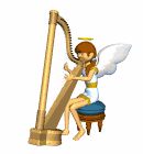 angela playing harp md wht