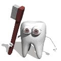 tooth with toothbrush md wht