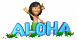 girl waving behind aloha sign md wht
