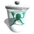 cartoon frog floating preserved md wht