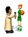 reporter interviewing basketball girl md wht