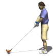 golfer male teeing off waggling md wht