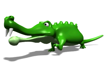 cartoon alligator walking hg wht  st