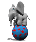 cartoon elephant balancing on ball md wht