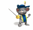 mouse musketeer sword lunge md wht