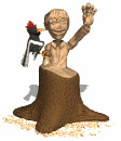 woodpecker making wood statue md wht