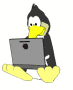 penguin with laptop md wht