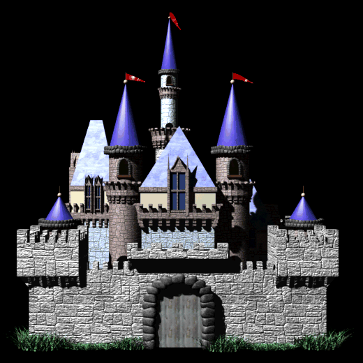 castle with pennants hg blk