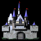 castle with pennants sm blk