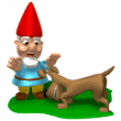 gnome stopping dog sniffing md wht