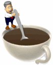 man stirring coffee mug md wht
