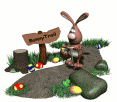 bunny trail with eggs md wht