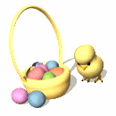 chick with easter basket md wht
