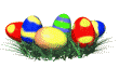 pile of easter eggs in grass md wht
