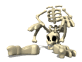 skeleton sitting on a skull md wht