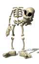 skeleton tossing skull md wht