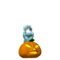 spook jumping out from pumpkin md wht