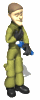 soldier with folded flag md wht