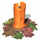 candle burning with leaves md wht