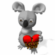 koala heart i love you md wht