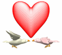 love birds flying heart md wht
