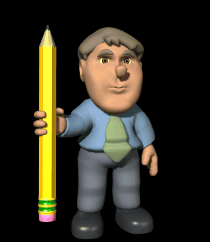 accountant raising pencil hg blk