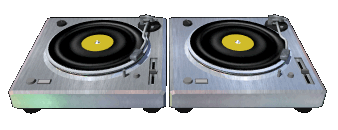 dj dual turntable turning hg clr  st