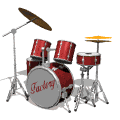 drum set playing red md wht