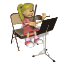 girl playing violin seated md wht