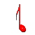 red eighth note md wht