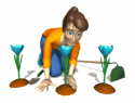 woman planting flowers md wht