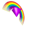 rainbow twirl purple triangle md wht