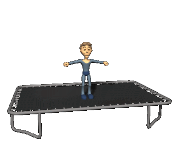 acrobat jumping on trampoline hg clr