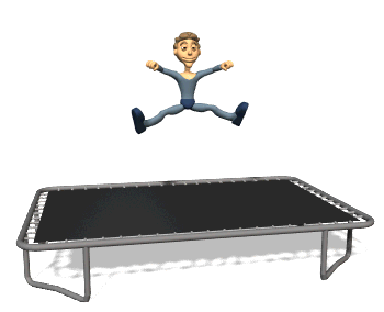 acrobat jumping on trampoline hg wht  st