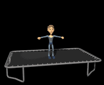 acrobat jumping on trampoline lg blk