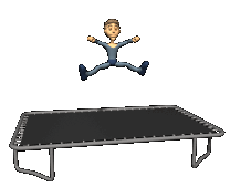 acrobat jumping on trampoline lg clr  st